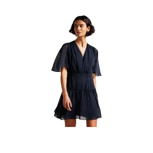 Ted Baker Темно-синий Женские Короткие Платья с Рукавами