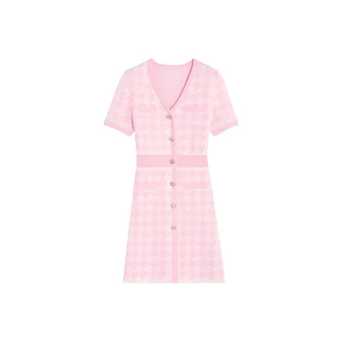 BEBE Розовые Женские Платья с Короткими Рукавами