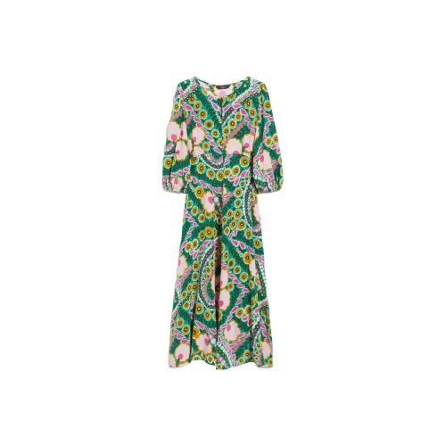 WEEKEND MaxMara Зеленое Женское Длинное Платье с Рукавами