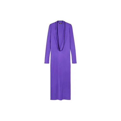 VERSACE Фиолетовые Женские Длинные Платья с Длинным Рукавом
