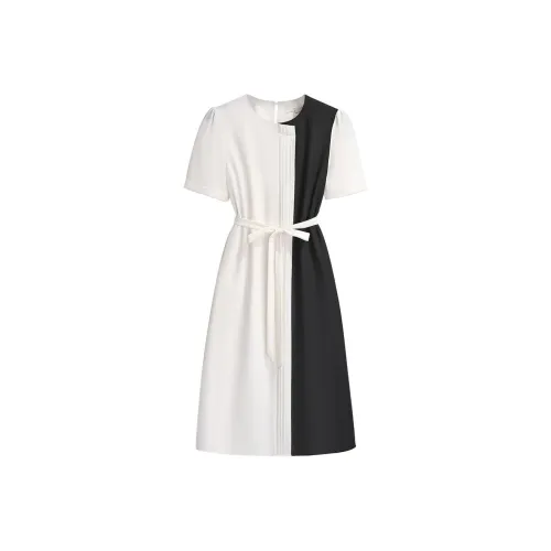 Silky Queen Короткий рукав Платье Женское Белое