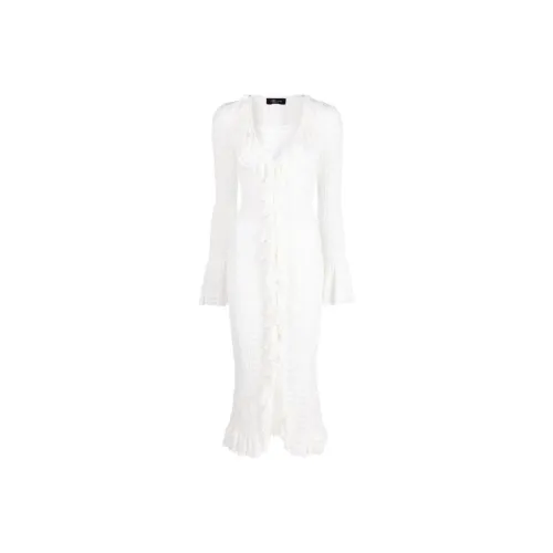 Blumarine Белое Женское Длинное Платье с Рукавами
