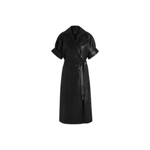 HUGO BOSS Черное Женское Короткое Платье с Рукавами