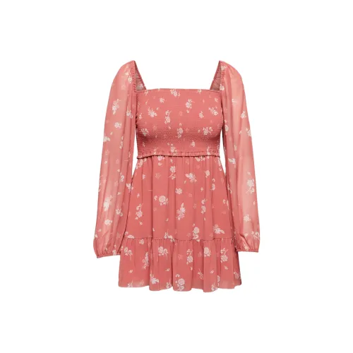 ARITZIA WILFRED Tempest Мини Платье Длинное с длинными рукавами Платье Женское WOODBLOCK Штамп Красный