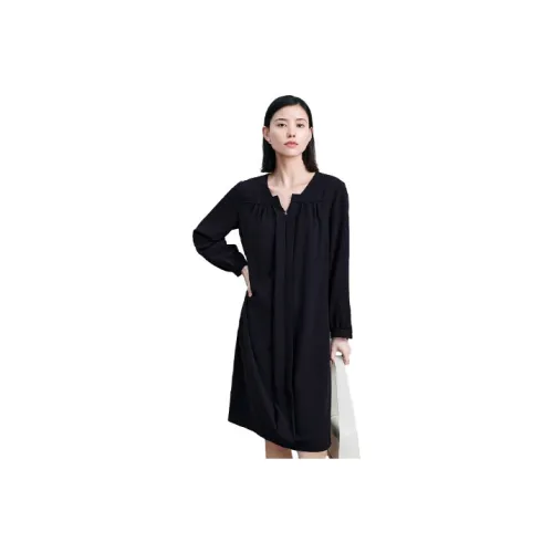 FINITY Длинное платье с длинными рукавами женское темно-синий