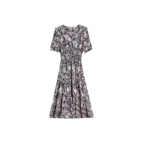 PASSCODIO Короткий рукав Платье Женское Черное