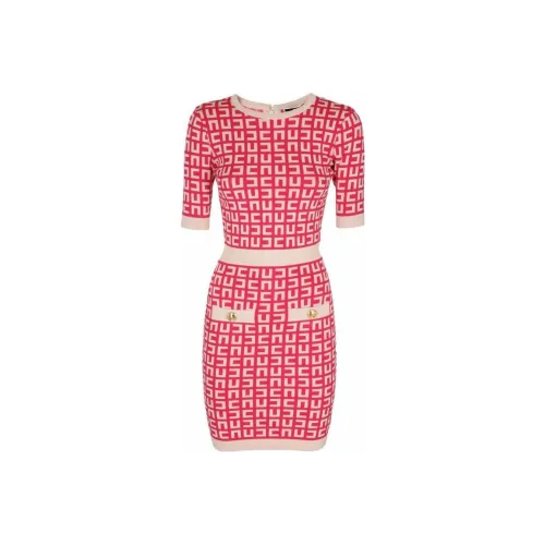 Elisabetta Franchi Red Женские Короткие Платья с Рукавами