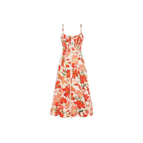 Zimmermann SS24 Slip Платье Женское Красное