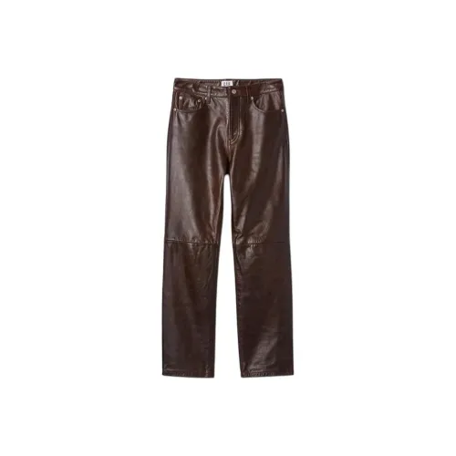 GAP Cult Gaia Collaboration Коричневые Женские Кожаные Брюки