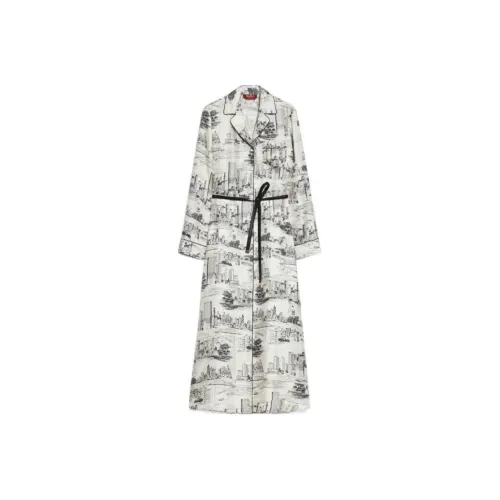 MaxMara Studio Длинное платье с длинными рукавами женское белое