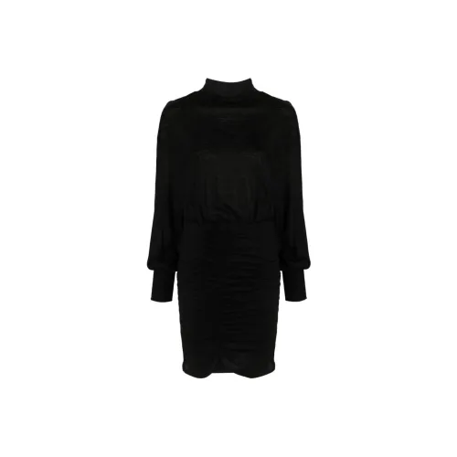 Patrizia Pepe Длинное платье с длинными рукавами женское черное