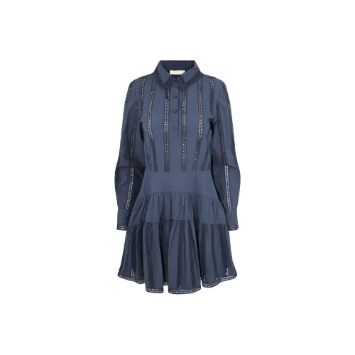 Ulla Johnson SS24 Длинное платье с длинными рукавами женское полночный синий