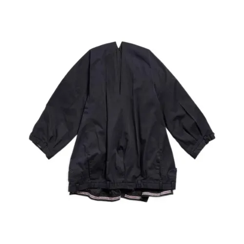 Balenciaga SS24 Короткий рукав Платье Женское Свободный крой Черный