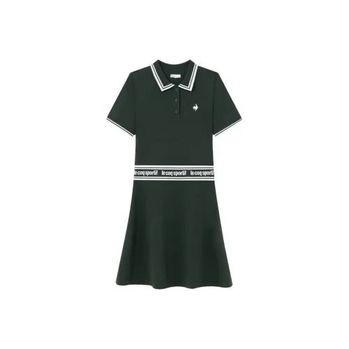 Le Coq Sportif Короткий рукав Платье Женское Лесной зеленый