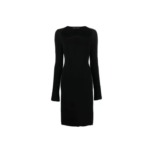 PROENZA SCHOULER Длинное платье с длинными рукавами женское черное