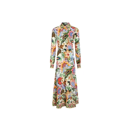 ETRO Многоцветные Женские Длинные Платья с Рукавами