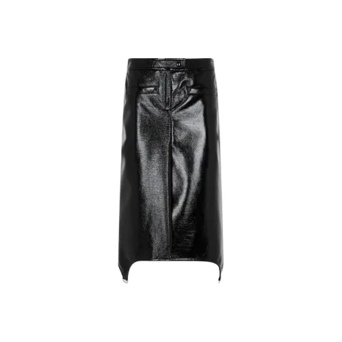COURREGES Кожа Длинная Юбка Женская Черная