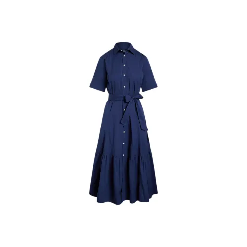 Polo Ralph Lauren SS24 Короткий рукав Платье Женское Полночь Королевский синий