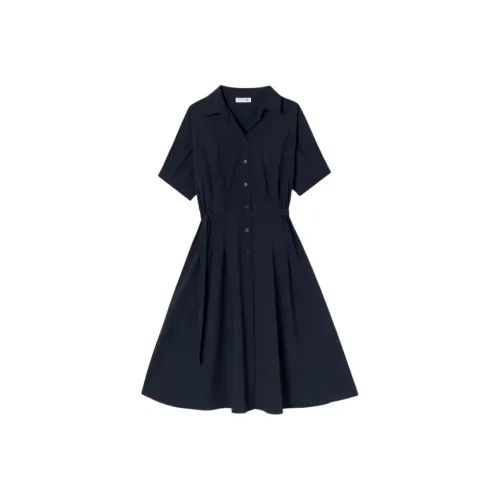 LACOSTE Collaboration Короткое платье с короткими рукавами женское морской синий