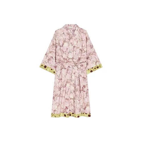 DRIES VAN NOTEN Розовые Женские Длинные Платья с Рукавами