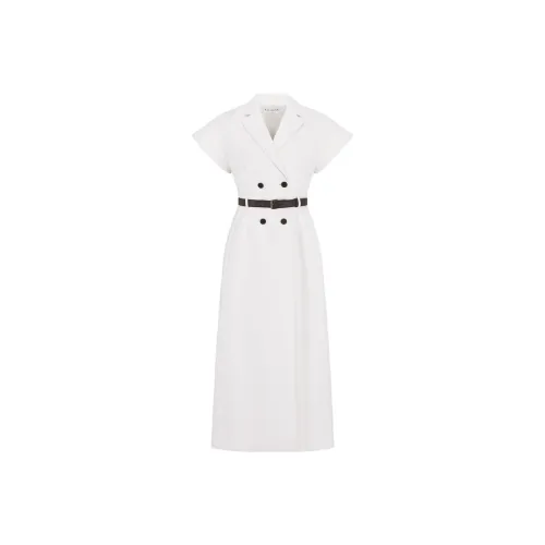 DIOR Белый Женские Короткие Платья с Короткими Рукавами