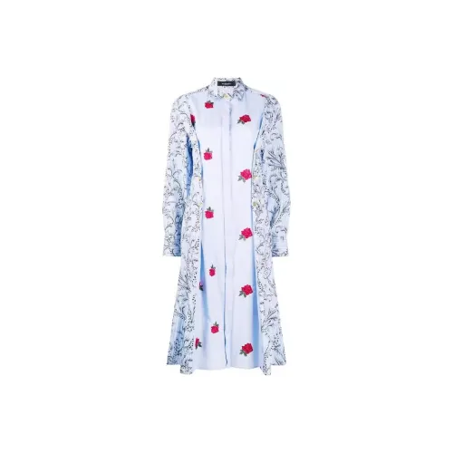 FANSIZHE Длинное платье с длинными рукавами женское синее