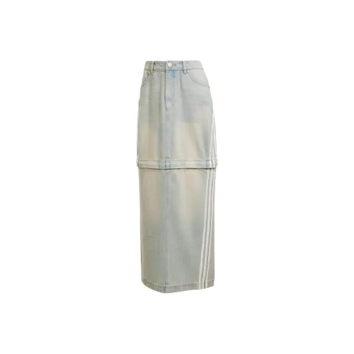 Adidas Originals Denim Long Skirt Women's Light Blue Adidas Originals Деним Длинная Юбка Женская Светло-Синий