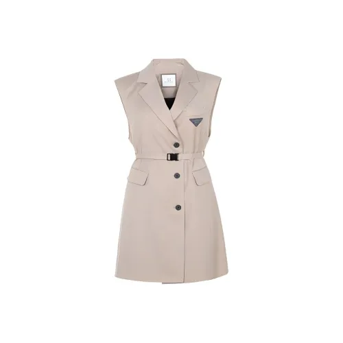 XG Без рукавов Платье Женское Хаки