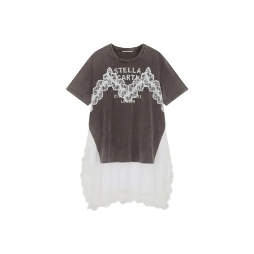 STELLA MCCARTNEY Серый Смешанный цвет Женские Короткие Платья с Рукавами