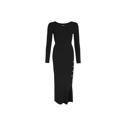 BARBOUR FW24 Длинное платье с длинным рукавом женское черное