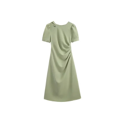 EIDOLON GRAIN Короткий рукав Платье Женское Зеленое