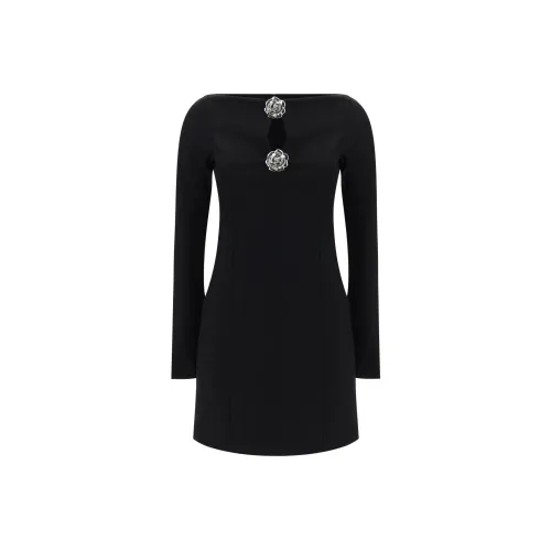 Blumarine Черное Женское Длинное Платье с Рукавами
