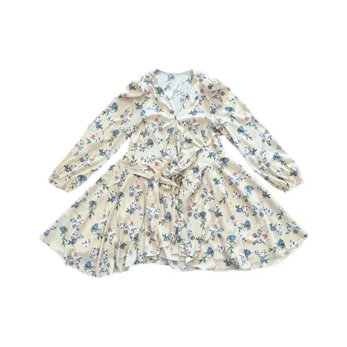 NANING9 Длинное платье с длинными рукавами женское элегантное желтое