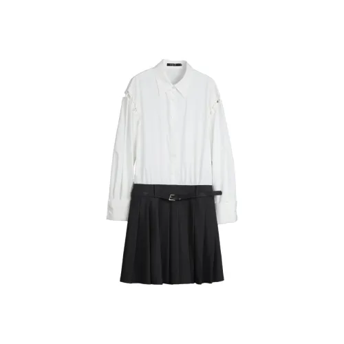 ELLE Длинное платье с длинными рукавами женское темно-серое