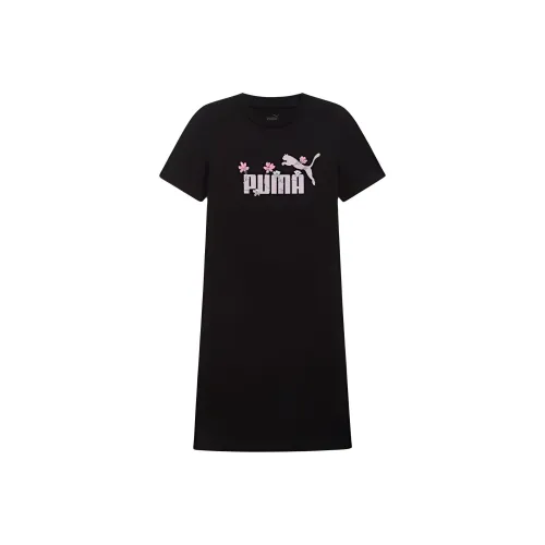 PUMA Короткий рукав Платье Женское Черное