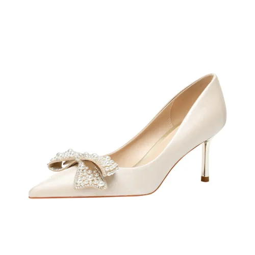 Lan Miao Узкий каблук Высокие каблуки 6,5CM Женские Шампанское