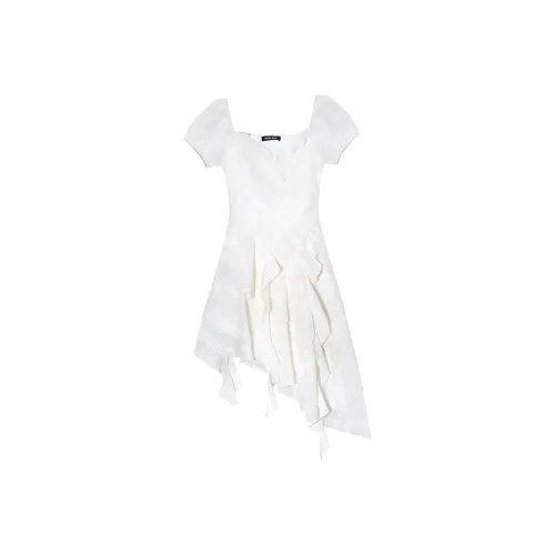 KEAB Короткий рукав платье женский белый