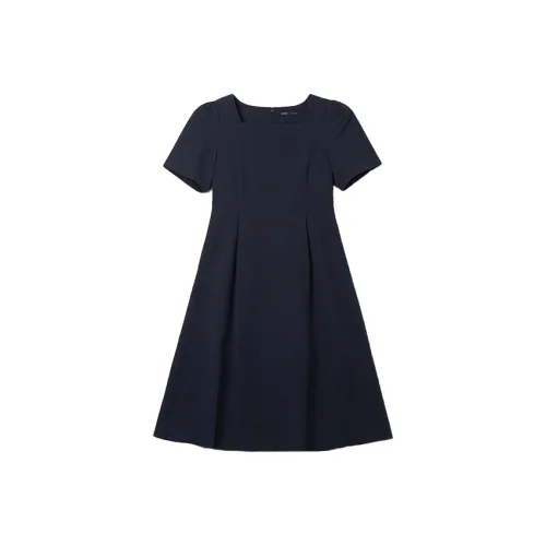 SPAO Морской синий Женские Платья с Коротким Рукавом