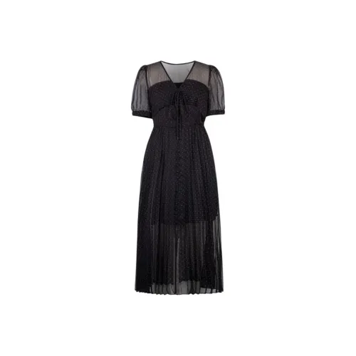 XG Короткий рукав Платье Женское Черное