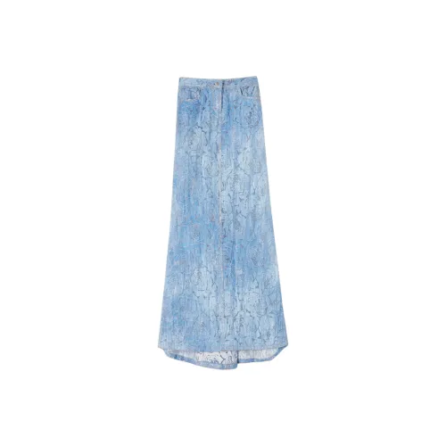 ERMANNO SCERVINO Деним Длинный Юбка Женская Светло-Синий