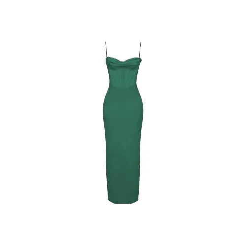 HOUSE OF CB CHARMAINE Slip Платье Женское Лесной Лесной зеленый