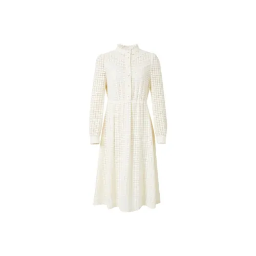 DESIGNICE Pearl White Женские Длинные Рукава Платья