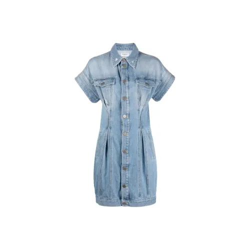 Dondup Blue Женские Короткие Платья с Рукавами