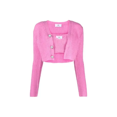 Chiara Ferragni Розовый Камисоль + Трикотажный Кардиган Женские Повседневные Костюмы