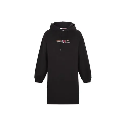 Tommy Hilfiger Черное Женское Длинное Платье с Длинным Рукавом