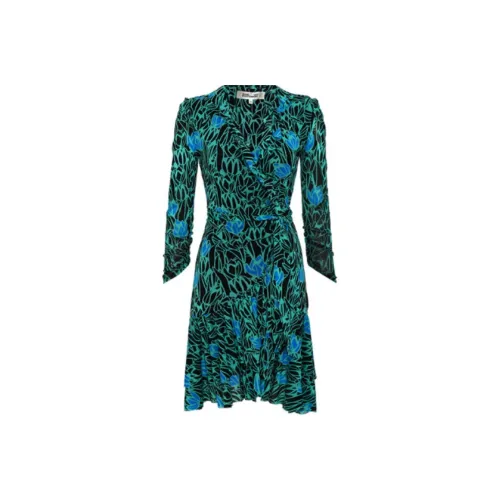 DVF Diane Von Furstenberg Длинное платье с длинными рукавами женское многоцветное