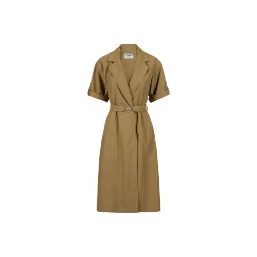 Цвет айсберга короткий рукав платье женские земляной желтый