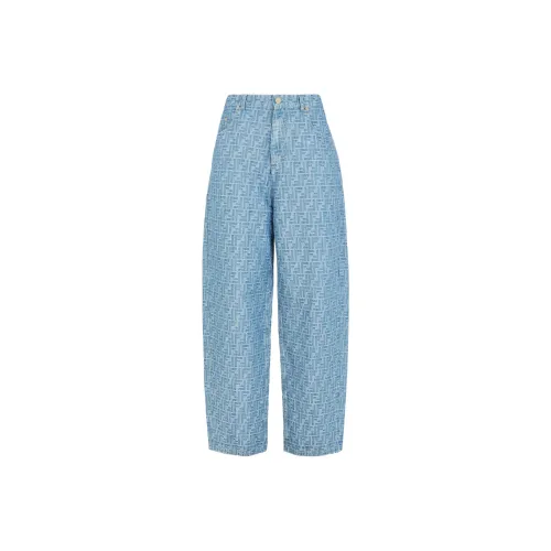 FENDI SS24 Джинсы Женские Светло-Синий