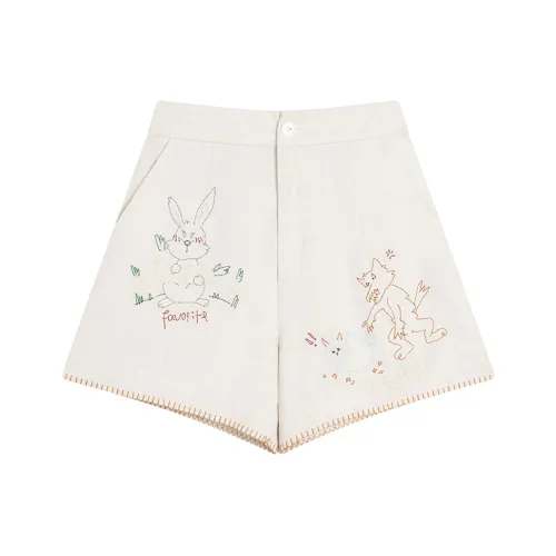 Ouyang Повседневные шорты женские овсяного цвета