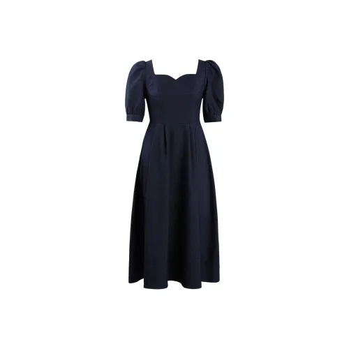 THE SEA LIFE Короткое платье с короткими рукавами женское джинсовый синий